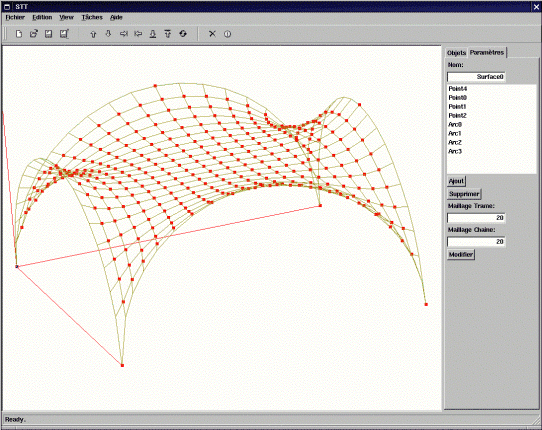 Modeleur 3D de structures en toiles tendues - Calcul de formes de toiles tendues