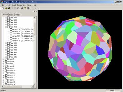 Figure 7: Capture d'écran du logiciel; Visualisation du matériau plein.
