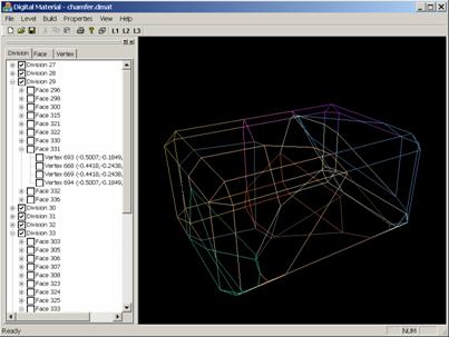 Figure 8: Capture d’écran du logiciel; Visualisation du matériau en fil de fer.